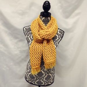 Handmade hand knit scarf - cream